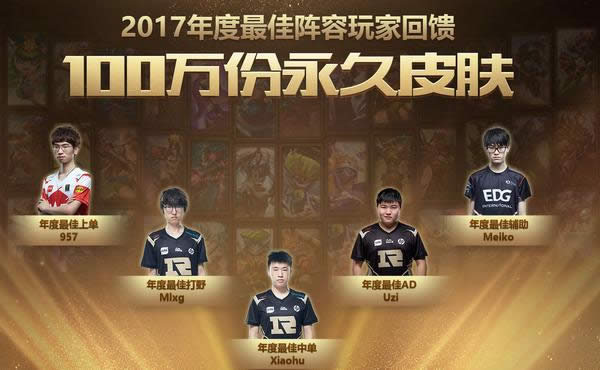 lol100万份永久皮肤领取网址 lol2017年度最佳阵容玩家回馈活动领取地址