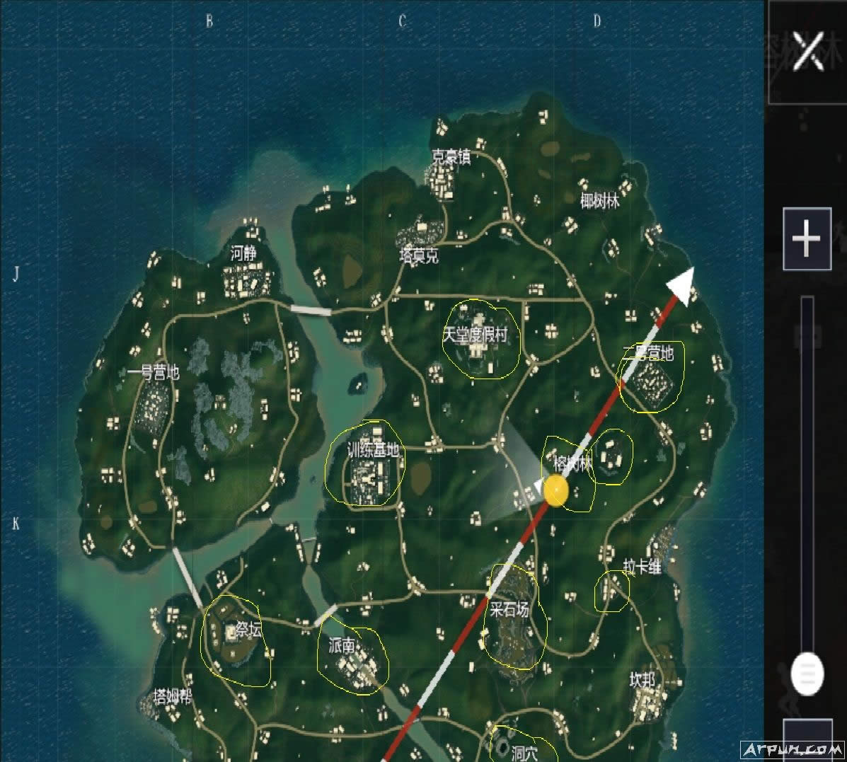 绝地求生刺激战场丛林的地图