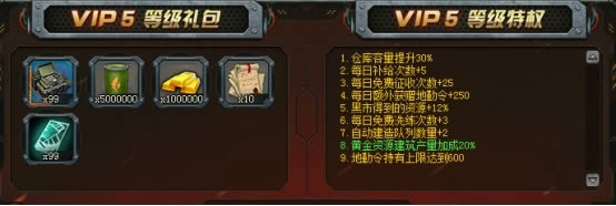 《战争风暴》VIP特权