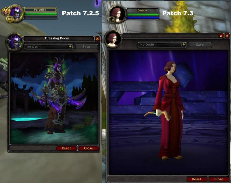 7.3PTR游戏UI改动 试衣间角色背景换为职业大厅