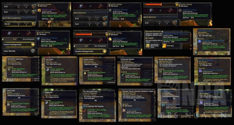 wow神器知识等级相关 各能量物品可获能量一览